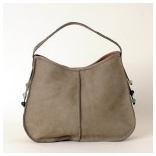 Moroccan Grey Leather Hobo Bag